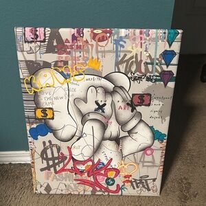 Graffiti Style Elephant Canvas Art